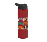 Halloween Gaming Controllers Pumpkin Skeleton Boys Halloween Stainless Steel Insulated Water Bottle