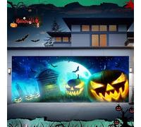Halloween Garage Door Banner Decorations - Extra Large Hanging Backdrop Mural For Outdoor Home Yard, Party Photo Background(Tombstone,8x7ft)