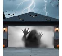 Halloween Garage Door Cover Banner Outdoor Home Decorations Halloween Hanging Backdrop Door Cover Garage Wall Decor,Ghost,16 * 7FT
