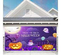 Halloween Garage Door Decorations, Happy Halloween Garage Door Banner Backdrop Horror Night Garage Door Cover Happy Holidays Decorations for Outdoor Indoor Party Home Yard,Pumpkin Ghost,6 x 13 Ft