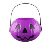 Halloween Garden Decorations Halloween Decoration Foldable Two Half In One Pumpkin Bucket Candy Bag Bucket Props Pole Statue (Purple, 17. 5x9. 5cm)