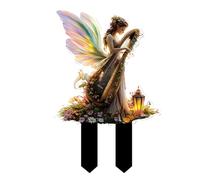 Halloween Garden Stakes 2D Flat Small Witch Girl Pumpkin Man Decorative Outdoor Yard Decorations Seasonal Party Display (A, A)