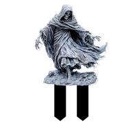 Halloween Garden Stakes 2D Flat Small Witch Girl Pumpkin Man Decorative Outdoor Yard Decorations Seasonal Party Display (E, A)