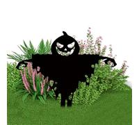 Halloween Garden Stakes, Outdoor Halloween Signs | Metal Garden Stake with Flying Monkey Ghost Pumpkin Sketch | Party Supplies Disturbing Home Decorations,
