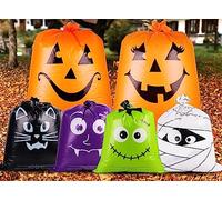 Halloween Garden Waste Bags-12Pcs Halloween Leaves Bags, Durable Garden Leaf Storage Refuse Bags, Plastic Garden Lawn Waste Sacks, Yard Waste Trash Bags for Decoration Halloween Exterieur