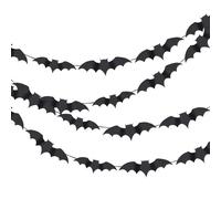 Halloween Garland, 2 Pack 4.6 Meters Bat Bunting Decorations, Spooky Hanging Bats for Indoor theme Party Decor, Haunted House Setup, Themed Event Ambiance Enhancement