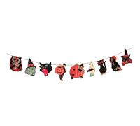 Halloween Garland Banner - 160cm Wood Spooky Garland Banner | Halloween Theme Party Decoration Prop for Cemetery Backyard Patio Entrance Porch Balcony Garden Window Door