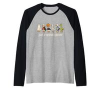 Halloween Geese Procession Costume Lineup Raglan Baseball Tee