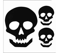 Halloween Gel Window Stickers Clings Ghost Witch Bat & Skull Designs (Skull)