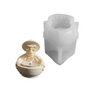 Halloween Gentleman Skull Candle Holder Silicone Mold Candlestick Suitable for Crafting Resin Casting Decorations