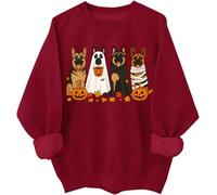 Halloween German Shepherd Sweatshirt Halloween Dogs Shirts German Shepherd Ghost Hoodie Dog Lover Gift Top Claret