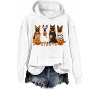 Halloween German Shepherd Sweatshirt Halloween Dogs Shirts German Shepherd Ghost Hoodie Dog Lover Gift Top