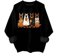 Halloween German Shepherd Sweatshirt Halloween Dogs Shirts German Shepherd Ghost Hoodie Dog Lover Gift Top Black