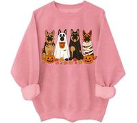 Halloween German Shepherd Sweatshirt Halloween Dogs Shirts German Shepherd Ghost Hoodie Dog Lover Gift Top Pink