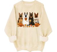 Halloween German Shepherd Sweatshirt Halloween Dogs Shirts German Shepherd Ghost Hoodie Dog Lover Gift Top