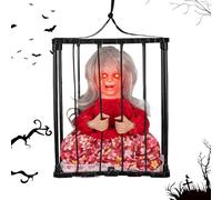 Halloween Gevangenenkooi - 27,5x22,7x8,5cm ABS Geanimeerde Terreur Prop, Bewegingslichtsensor, Schreeuwend Decor, Spookachtige Ogen | Spookhuisdecoratie voor enge feestvrees, schreeuwend Hallowee