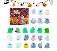 Halloween Ghost - 24 Days Calendar Miniature Glow-in-The-Dark Ghost Kit | Haunted House Decorations Collectible Festive Holiday Home Decor for Teenagers Women Adults Men