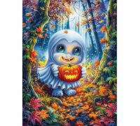 Halloween Ghost 300 Pieces Classic Jigsaw Puzzle Fantasy Animal Plant Puzzle for Adults Concentration Training Wall Art Mental Exercise Halloween Premium Cardboard 300 PCS