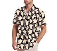Halloween Ghost 3D Pattern Tshirts Casual Short Sleeve O Neck Tops Mens Print Fashion Short Sleeve Tee Shirt Pack Halloween Costumes Beige