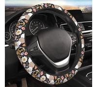 Halloween Ghost 70s Daisy Rainbow Steering Wheel Cover Universal 15 Inch Flower Mushroom Cute Car Accessories Protector for Women Men