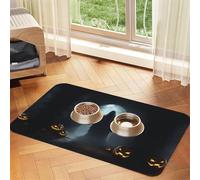 Halloween-Ghost Absorbent Leather Pet Tablecloth Non-Slip Dining Pad For Puppy Kitten Food Water Bowls