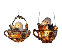 Halloween Ghost Acrylic Window Hanging Decor.Ghost Reading Book Sun Catcher,Adorable Hanging Pendant for Book Club Gifts,Bookish Library Gifts for Readers & Book Lover