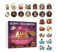 Halloween Ghost Advent | 24 Days Cute 2d Ghost Pendant Halloween Calendar - Spooky Charm For Bedroom Living Room Wall Window Door Bookshelf Tree Drapery
