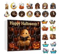 Halloween Ghost Advent Calendars 2025, 24 Day Cute Ghost Reading Book Countdown Calendar, 2D Acrylic Halloween Hanging Decorations For Tree