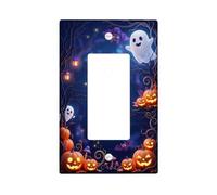 Halloween Ghost And Jack-o'-lantern Single Rocker Light Switch Cover