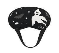 Halloween Ghost, Bat and Cobweb Composite Cloth Black Edge Eye Mask Men and Women with Elastic Band