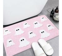 Halloween Ghost Bath Mat, Cute Ghosts Bathroom Mat, Non Slip, Washable, Bedroom Rug Decor