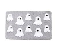 Halloween ghost bath mat Non-slip washable microfibre bathroom rug, D 50x80 | Soft Absorbent Tufted Halloween Bathroom Mat With Non-slip Backing Machine Washable Spooky Ghost Pattern For Bathroom Floors