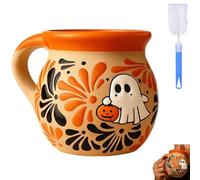 Halloween Ghost & Black Cat Mug, Cute Cat Design Coffee Mugs with a Pumpkin, Autumn Vibes Seasonal Christmas Festive Home Decor for Coffee Lovers and Collectors Fall Gathering(A)