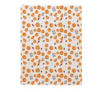 Halloween Ghost Blankets Gothic Ghost Spider Flannel Blanket Orange Pumpkins Leaves Blanket for Couch Bed Halloween Pumpkin Decor Graduation Gifts