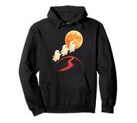 Halloween Ghost Boo Three Ghosts Full Moon Cute Graphic Pullover Hoodie