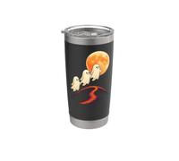Halloween Ghost Boo Three Ghosts Full Moon Cute Graphic Stainless Steel Insulated Tumbler