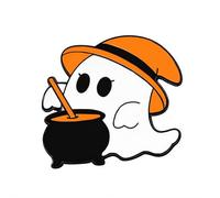 Halloween Ghost Brooch Pins for Women 2025 NEW Enamel Kawaii Black Cat White Ghost Brooches Halloween Decoration