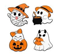 Halloween Ghost Brooch Pins for Women 2025 NEW Enamel Kawaii Black Cat White Ghost Brooches Halloween Decoration