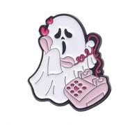 Halloween Ghost Brooch Pins, Mini Enamel Ghost Pin, Cute Ghosts Lapel Pin Cartoon Ghosts Lapel Badges, Funny Lovely Ghosty Brooches Button Accessories for Clothing Bags Jackets (White C 1pcs)