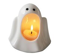 Halloween Ghost Candle Holder - Cute Ghost Figurine Candlestick Holder, Handmade Tabletop Ornament | Ghosts Candle For Table, Living Room Bedroom Decor, Festive Halloween Decoration Of Spooky