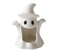 Halloween Ghost Candle Holder - Cute Ghost Figurine Candlestick Holder, Handmade Tabletop Ornament | Ghosts Candle For Table, Living Room Bedroom Decor, Festive Halloween Decoration Of Spooky