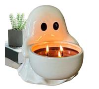 Halloween Ghost Candle Holder, Halloween Aromatherapy Lamp, Spooky Tealight Stand, Flickering Glow, Scented Wax, 10x8x12cm, For Centerpiece Desk Tabletop Mantle Shelf