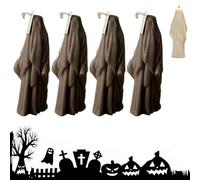 Halloween Ghost Candles,4 Pcs Gothic Votive Candle Set-Halloween Decorations Indoor,Spooky Candles Table Centerpiece Decor,Cute Burning Candle for Home Mantel Party Festival Decorations (Gray)