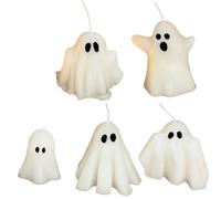 Halloween Ghost Candles 5Pcs Scented White Spooky Ghost Candles Cute Soy Wax Halloween Candle Set for Home Party Table Room Decorations