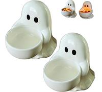 Halloween Ghost Candlestick Holders, Cute Ghost Tea Light Candle Holders and Candy Dish, Scented Tealight Candle Holder for Creative Desktop Ornaments, Home Decor Gift (2pcs)