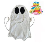 Halloween Ghost Candy Gift Bags, Cute Ghost Beginner Shoulder Bags, Party Favor Bags with Strap for Trick-or-treat Candy Goodie Bag, Reusable Storage Bag for Halloween Spooky Party Supplies (1Pc)