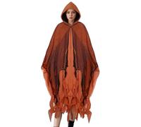 Halloween Ghost Cape Skeleton Tattered Mesh Cape Creepy Spooky Fashion Breathable Horror Theme Halloween Costumes Party Fancy Dress Costume