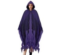 Halloween Ghost Cape Skeleton Tattered Mesh Cape Creepy Spooky Fashion Breathable Horror Theme Halloween Costumes Party Fancy Dress Costume