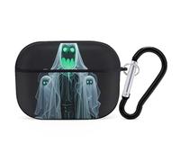Halloween Ghost Case Cover with Keychain Shockproof Hard Shell Protective Case for 2nd/1st Generation Case for Women Men Bluetooth Earbuds Case