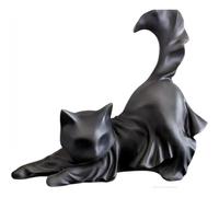 Halloween Ghost Cat Figure, Ghost Black Cat Halloween Ornaments, Cute Spooky Cats Halloweens Decor Kitty Keepsake Compatible with Memory Your